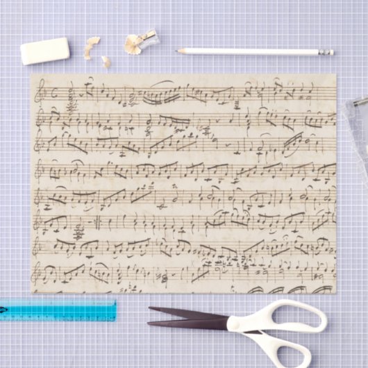 Handgeschreven vel muziekbeige weefselpapier tissuepapier (Craft)