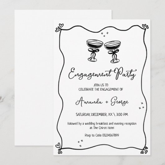 Handgeschreven Verloving Aankondiging bruiloft (Voorkant / Achterkant)