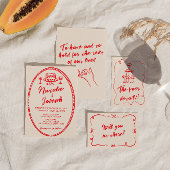 Handgeschreven Vintage Unieke eigenzinnige bruilof Kaart