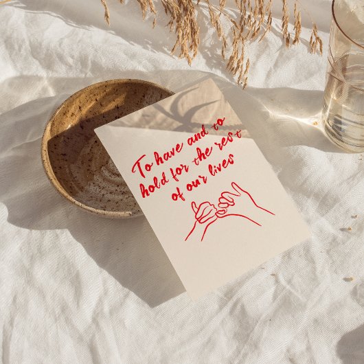 Handgeschreven Vintage Unieke eigenzinnige bruilof Kaart