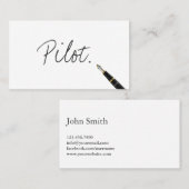 Handgeschreven Visitekaartje piloot/vluchtuitvoerd (Voorkant / Achterkant)