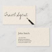 Handgeschreven Visitekaartje reisagent (Voorkant / Achterkant)