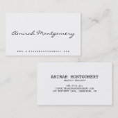 handgeschreven Visitekaartje van het Manuscript (Voorkant / Achterkant)