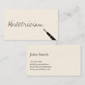 Handgeschreven Visitekaartje van Obstetricien (Voorkant / Achterkant)