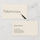 Handgeschreven Visitekaartje voor kinderartsen (Voorkant / Achterkant)