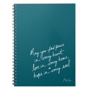 Handgeschreven Vrede Liefde & Hoop Spiritueel Notitieboek