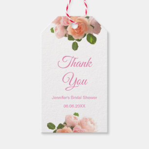 Handgeschreven Vrijgezellenfeest Dank u Blush Pink Cadeaulabel