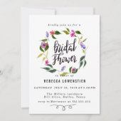 Handgeschreven Vrijgezellenfeest Script Bloemenkra Kaart (Voorkant)