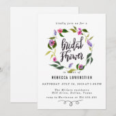 Handgeschreven Vrijgezellenfeest Script Bloemenkra Kaart (Voorkant / Achterkant)