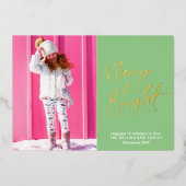 Handgeschreven vrolijk en heldere foto folie feestdagenkaart (Voorkant)