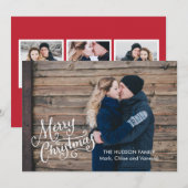 Handgeschreven vrolijk kerstfeest Volledige foto Feestdagenkaart (Voorkant / Achterkant)