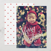 Handgeschreven vrolijke kerstfotokaart feestdagenkaart (Voorkant / Achterkant)