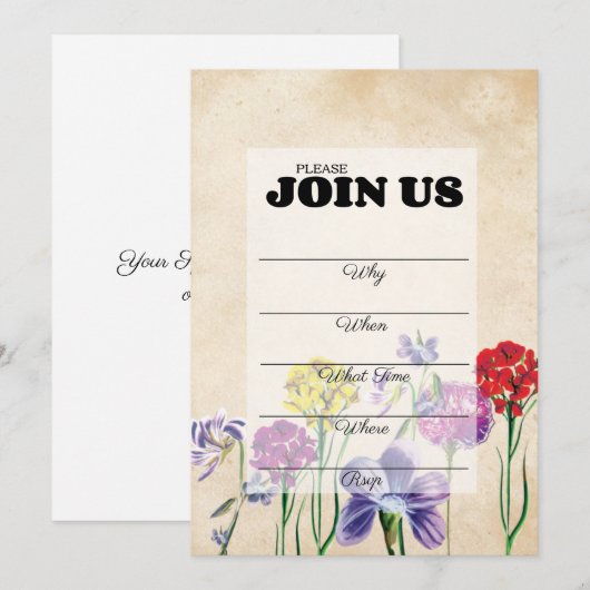 Handgeschreven vul in multi-doel kaart (Voorkant / Achterkant)