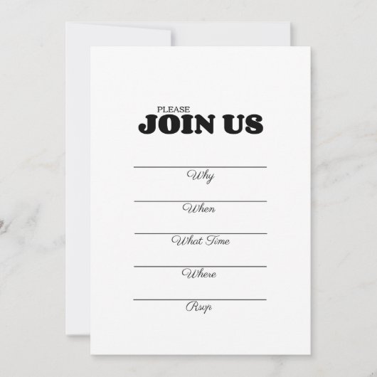 Handgeschreven vul in multi purpose zwarte typogra kaart (Voorkant)