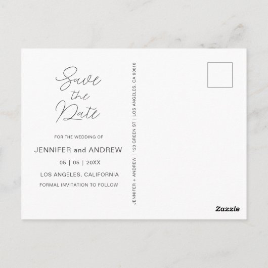 Handgeschreven wandscript slaat de datumFoto op Briefkaart (Achterkant)