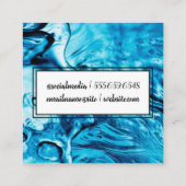 Handgeschreven waterachtergrond vierkante visitekaartje (Achterkant)