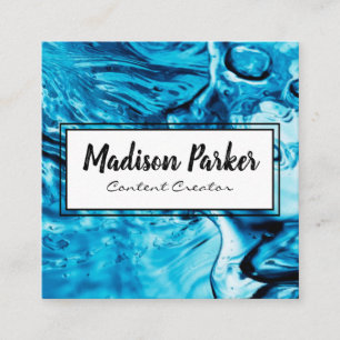 Handgeschreven waterachtergrond vierkante visitekaartje