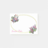 Handgeschreven Waterverf Bloemen Sjabloon Goud Post-it® Notes (Voorkant)