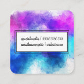 Handgeschreven Waterverf geborsteld Vierkante Visitekaartje (Achterkant)