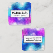 Handgeschreven Waterverf geborsteld Vierkante Visitekaartje (Voorkant / Achterkant)