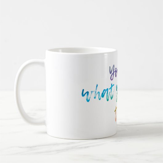 Handgeschreven Waterverf positieve offerte Koffiemok (Links)