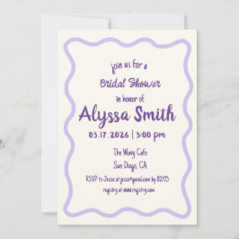 Handgeschreven Wavy Border Lavendel Vrijgezellenfe Kaart