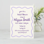 Handgeschreven Wavy Border Lavendel Vrijgezellenfe Kaart (Staand voorkant)