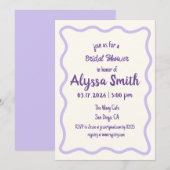 Handgeschreven Wavy Border Lavendel Vrijgezellenfe Kaart (Voorkant / Achterkant)