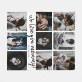 Handgeschreven We houden van je mama 9 Foto Fleece Deken (Voorkant (Horizontaal))