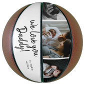 Handgeschreven We Love You Daddy 3 Photo College Basketbal (Verticaal)