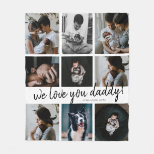 Handgeschreven We Love You Daddy 9 Foto  Fleece Deken