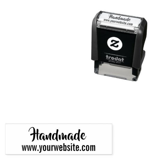 Handgeschreven website tekst zelfinkende stempel (In situ)