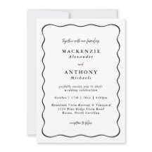 Handgeschreven Wedding Black Wavy Border alles in 