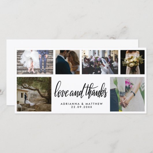 Handgeschreven Wedding Love & Bedankt Script Six P (Voorkant / Achterkant)