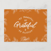 Handgeschreven Wees Dankbaar Thanksgiving Briefkaart (Voorkant)