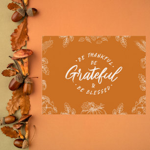 Handgeschreven Wees dankbaar Thanksgiving Feestdagenkaart