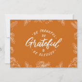 Handgeschreven Wees dankbaar Thanksgiving Feestdagenkaart (Voorkant)