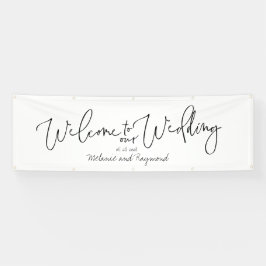 Handgeschreven Welkom op onze bruiloft 3 x 8 voet Spandoek