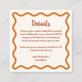 Handgeschreven Whimsical 70s Border Wedding Detail Informatiekaartje