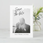 Handgeschreven Whimsical foto bewaar de datum Kaart (Staand voorkant)