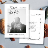 Handgeschreven Whimsical foto bewaar de datum Kaart