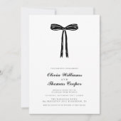 Handgeschreven Whimsical Quirky Bow Bruiloft Kaart (Voorkant)