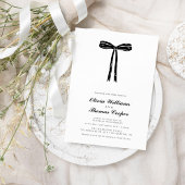 Handgeschreven Whimsical Quirky Bow Bruiloft Kaart