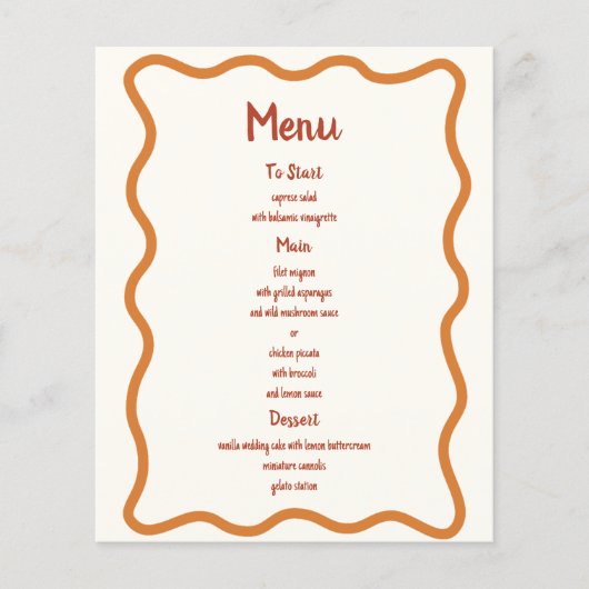 Handgeschreven Whimsical Wavy Border 70s Bruiloft  (Voorkant)