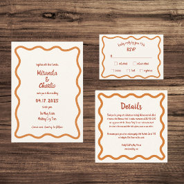 Handgeschreven Whimsical Wavy Border Fun 70s Bruil Kaart