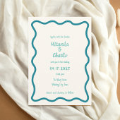 Handgeschreven Whimsical Wavy Border Fun Blue Brui Kaart