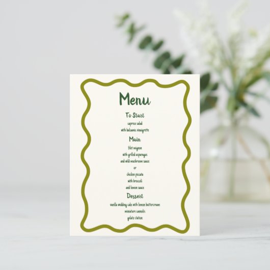 Handgeschreven Whimsical Wavy Border Fun Bruiloft  (Staand voorkant)