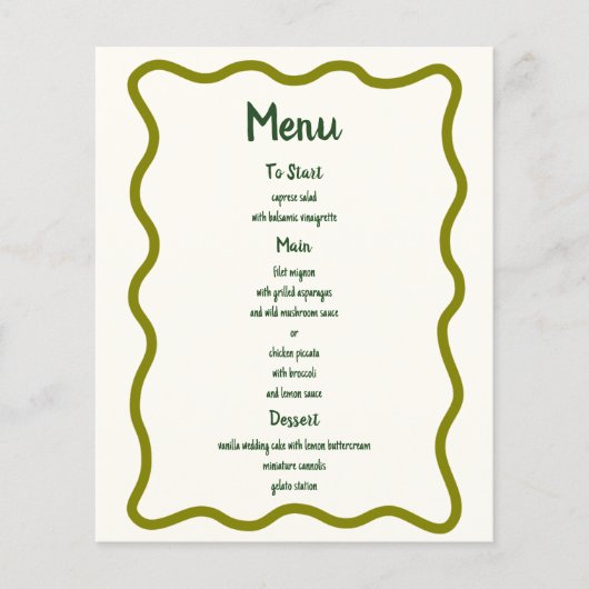 Handgeschreven Whimsical Wavy Border Fun Bruiloft  (Voorkant)