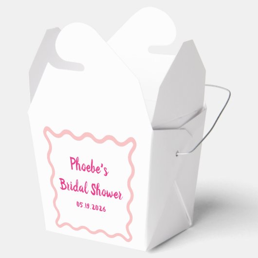 Handgeschreven Whimsical Wavy Border Vrijgezellenf Bedankdoosjes (Geopend)