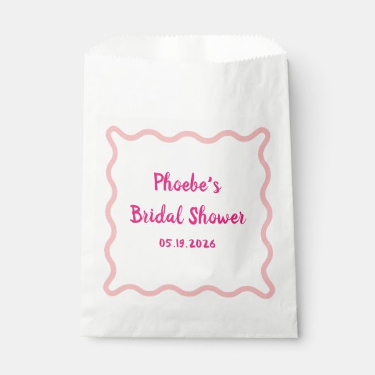 Handgeschreven Whimsical Wavy Border Vrijgezellenf Bedankzakje (Voorkant)